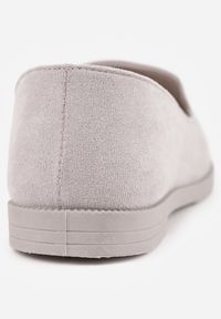 Born2be - Szare Balerinki w Stylu Mokasynów Thetea. Okazja: do pracy, na co dzień. Kolor: szary. Materiał: jeans. Styl: klasyczny, casual #5