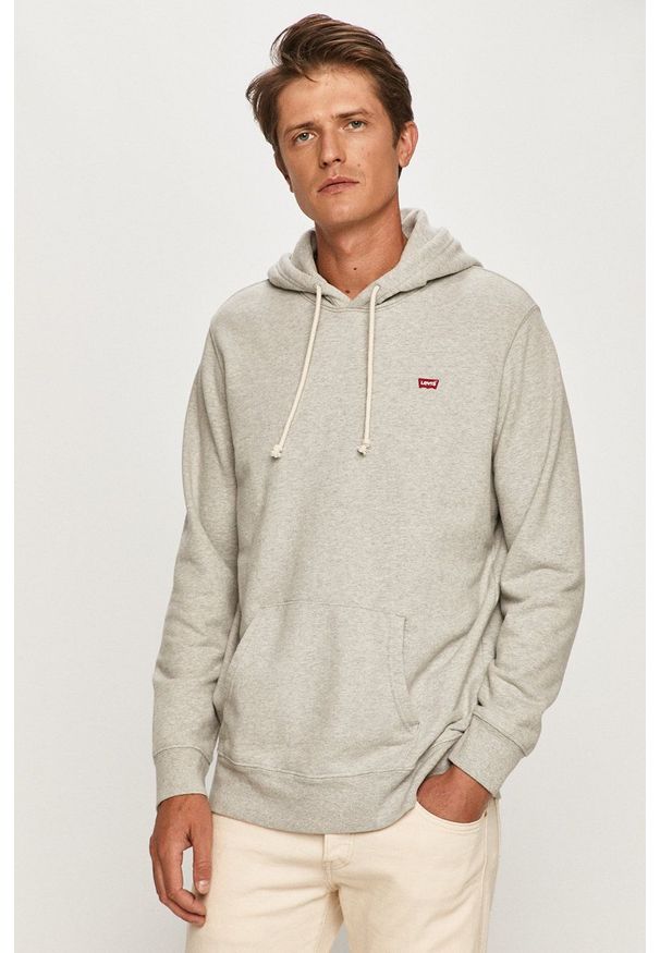 Levi's® - Levi's - Bluza. Okazja: na co dzień, na spotkanie biznesowe. Kolor: szary. Materiał: dzianina. Wzór: gładki. Styl: casual, biznesowy