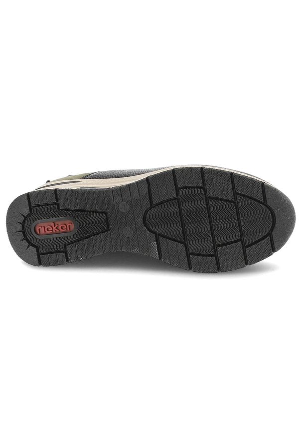 Zielone Botki Rieker Stylowe Obuwie Damskie Na Koturnie. Okazja: na co dzień. Zapięcie: zamek. Kolor: zielony. Materiał: materiał. Obcas: na koturnie. Styl: elegancki