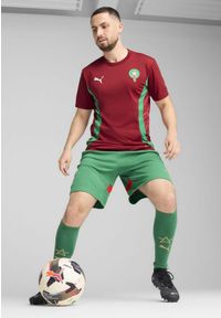 Puma - Męska koszulka przedmeczowa Maroko PUMA Intense Red Archive Green. Kolor: czerwony, wielokolorowy, zielony
