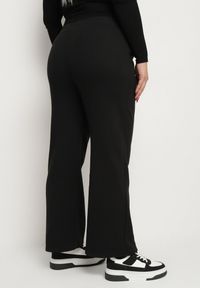 Born2be - Czarne Spodnie o Szerokim Kroju i Sznurkiem w Pasie Esarwenna. Kolor: czarny. Styl: elegancki #3