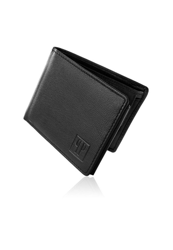 Portfel skórzany PAOLO PERUZZI T-64-BL czarny. Kolor: czarny. Materiał: skóra