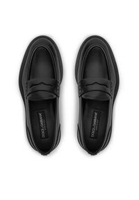 DOLCE & GABBANA - Dolce&Gabbana Mokasyny CM0078 A1203 Czarny. Kolor: czarny. Materiał: skóra #5
