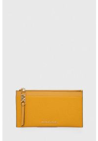 MICHAEL Michael Kors portfel skórzany damski kolor żółty. Kolor: żółty. Materiał: skóra