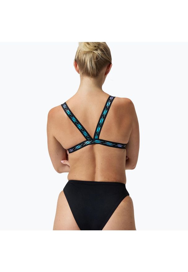 Góra od stroju pływackiego Speedo Solid Logo Elastic Cross Front Top. Kolor: czarny