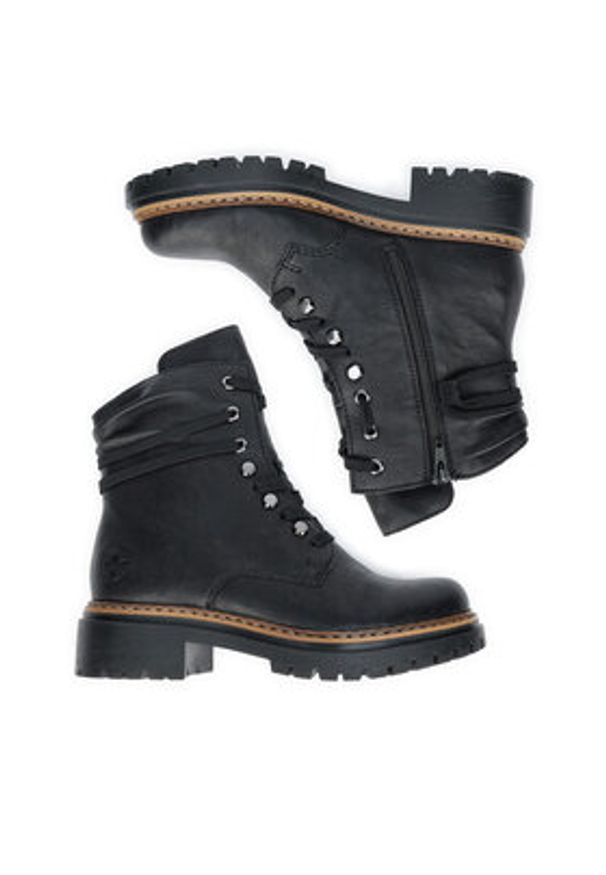 Rieker Trzewiki 72621-00 Czarny. Kolor: czarny. Materiał: syntetyk, materiał