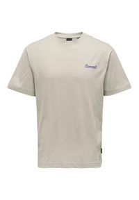 Only & Sons T-Shirt 22026424 Beżowy Relaxed Fit. Kolor: beżowy. Materiał: bawełna #3