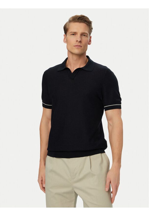 BOSS Polo H-Narciso 50560483 Granatowy Regular Fit. Typ kołnierza: polo. Kolor: niebieski. Materiał: bawełna