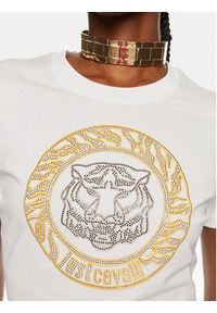 Just Cavalli T-Shirt 76PAHE08 Biały Slim Fit. Kolor: biały. Materiał: bawełna