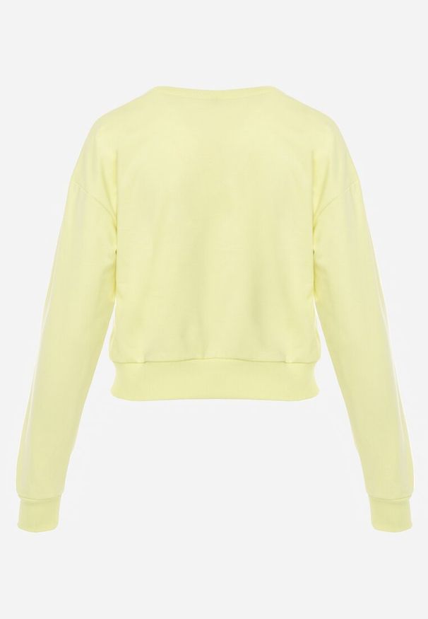 Renee - Jasnozielona Bluza z Bawełną ze Ściągaczami przy Rękawach i w Pasie Alberia. Kolor: zielony. Materiał: bawełna