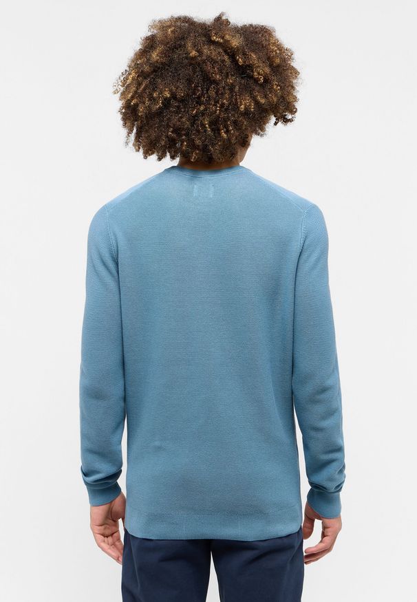 Mustang - MUSTANG ELLIOT MĘSKI SWETER ELEGANCKI LOGO PROVINCIAL BLUE 1015472 5181. Styl: elegancki