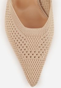 Renee - Beżowe Ażurowe Sandały na Szpilce Slingback Erilise. Zapięcie: sprzączka. Kolor: beżowy. Wzór: ażurowy. Obcas: na szpilce. Styl: elegancki #8