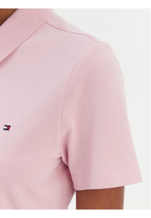 TOMMY HILFIGER - Tommy Hilfiger Polo 1985 WW0WW43225 Różowy Slim Fit. Typ kołnierza: polo. Kolor: różowy. Materiał: bawełna