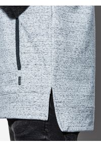 Ombre Clothing - Bluza męska ze stójką B1096 - szara - XXL. Typ kołnierza: kołnierzyk stójkowy. Kolor: szary. Materiał: bawełna, poliester #6