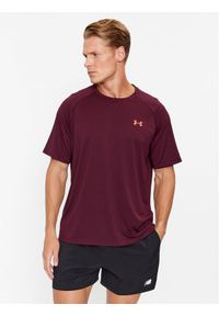 Under Armour T-Shirt Ua Tech 2.0 Ss Tee Novelty 1345317 Bordowy Loose Fit. Kolor: czerwony. Materiał: syntetyk