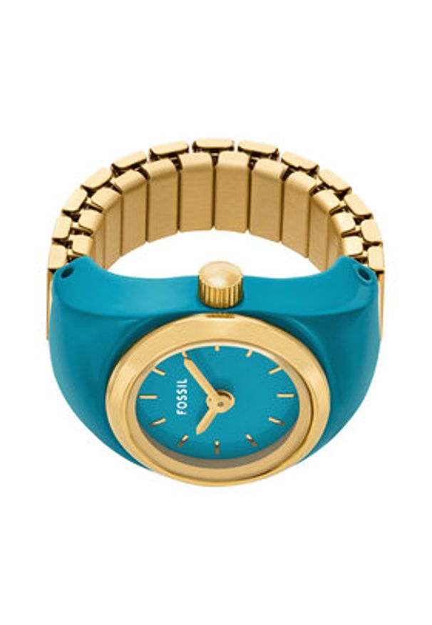 Fossil Zegarek Watch Ring ES5415 Turkusowy. Kolor: turkusowy