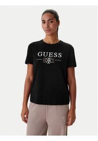 Guess T-Shirt V6RI13 KD772 Czarny Regular Fit. Kolor: czarny. Materiał: lyocell #1