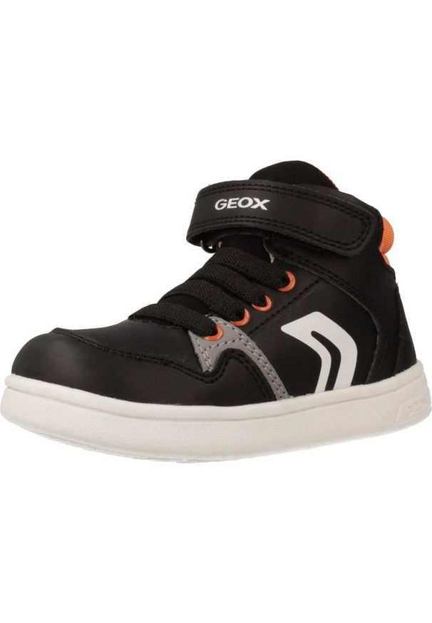 Geox - Buty GEOX B DJROCK BOY Czarny. Kolor: czarny. Materiał: tkanina, skóra. Sport: turystyka piesza