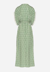 Born2be - Zielona Bawełniana Sukienka Rozkloszowana z Koronkowymi Wstawkami Laniwena. Kolor: zielony. Materiał: bawełna, koronka. Sezon: lato #5