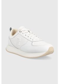 TOMMY HILFIGER - Tommy Hilfiger sneakersy kolor biały FW0FW07285. Nosek buta: okrągły. Zapięcie: sznurówki. Kolor: biały. Materiał: guma #4