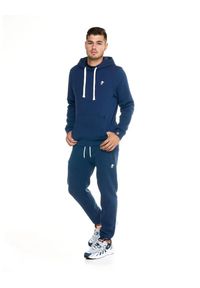 LEONE 1947 APPAREL - Męska bluza z kapturem Leone, miękka basic. Typ kołnierza: kaptur. Kolor: niebieski. Materiał: tkanina. Sport: fitness