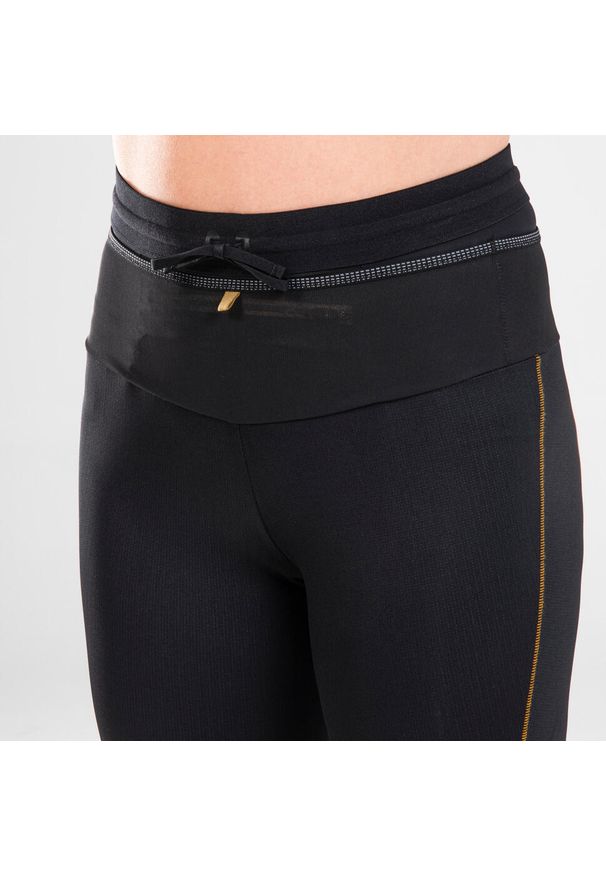 EVADICT - Legginsy do biegania w terenie damskie Kiprun Run 900. Kolor: czarny. Materiał: skóra, poliester. Długość: długie. Sport: bieganie