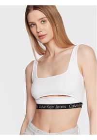 Calvin Klein Jeans Biustonosz top J20J220772 Biały. Kolor: biały. Materiał: syntetyk