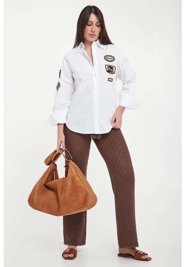 Ermanno Firenze - Koszula damska z naszywkami ERMANNO FIRENZE. Wzór: aplikacja