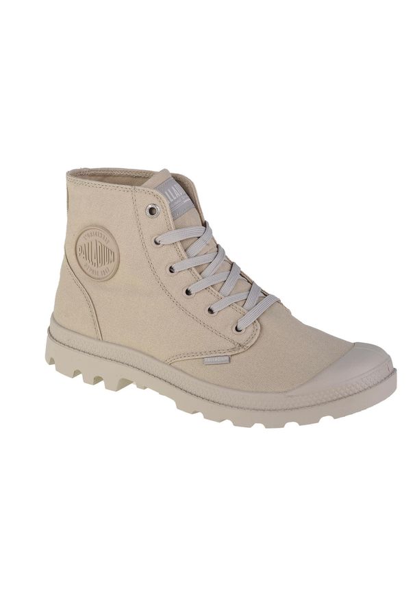 Buty sportowe Sneakersy unisex, Palladium Mono Chrome. Wysokość cholewki: za kostkę. Zapięcie: sznurówki. Kolor: beżowy. Materiał: syntetyk, materiał. Szerokość cholewki: normalna. Sport: turystyka piesza