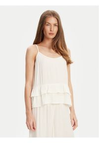 United Colors of Benetton - United Colors Of Benetton Top 4VW95H00B Écru Relaxed Fit. Materiał: wiskoza