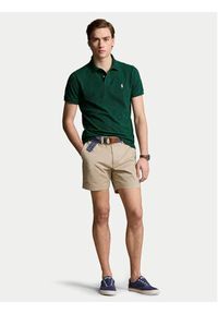 Polo Ralph Lauren Polo 710536856425 Zielony Slim Fit. Typ kołnierza: polo. Kolor: zielony. Materiał: bawełna #3