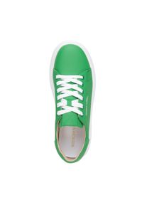 Wittchen - Damskie sneakersy ze skóry na grubej podeszwie klasyczne zielone. Okazja: na co dzień. Nosek buta: okrągły. Kolor: zielony. Materiał: skóra. Obcas: na platformie #3