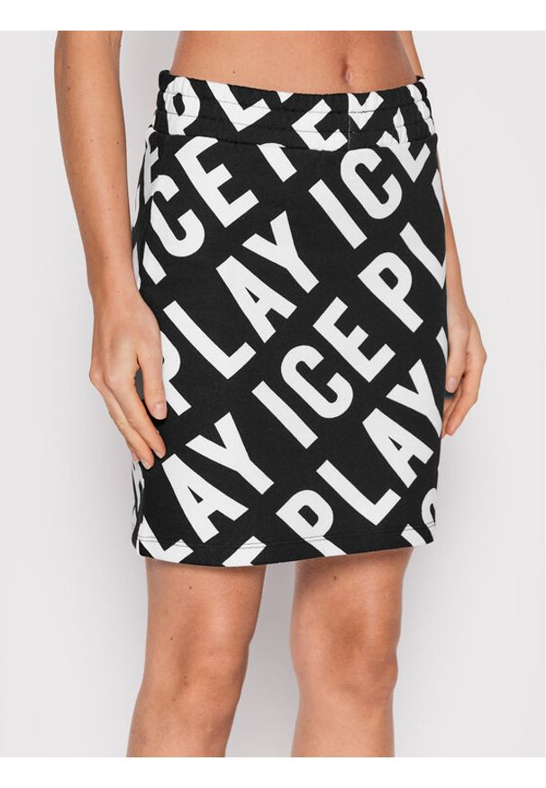Ice Play Spódnica ołówkowa 22I U2M0 C071 6322 S911 Czarny Slim Fit. Kolor: czarny. Materiał: bawełna