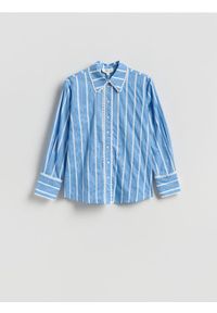 Reserved - Koszula w paski - jasnoniebieski. Kolor: niebieski. Materiał: tkanina, bawełna. Wzór: paski