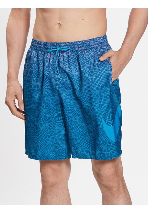 Nike Szorty kąpielowe NESSD541 Granatowy Regular Fit. Kolor: niebieski. Materiał: syntetyk