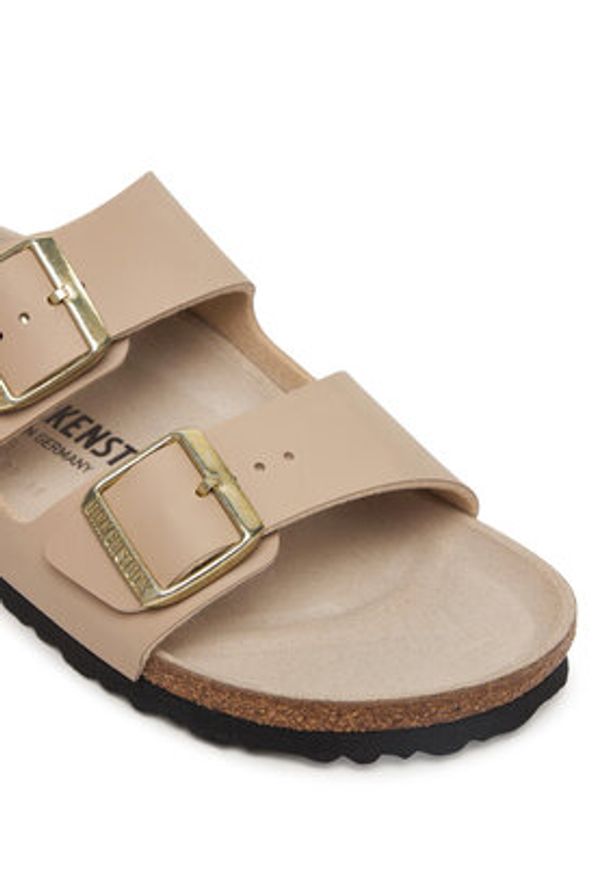 Birkenstock Klapki Arizona 1031438 Beżowy. Kolor: beżowy. Materiał: skóra