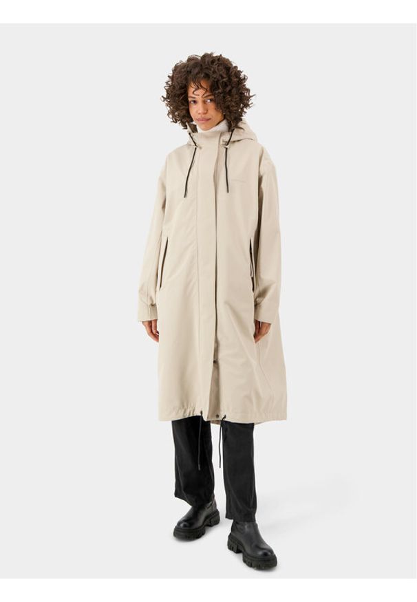 Didriksons Parka Alice 504680 Beżowy Oversize. Kolor: beżowy. Materiał: syntetyk