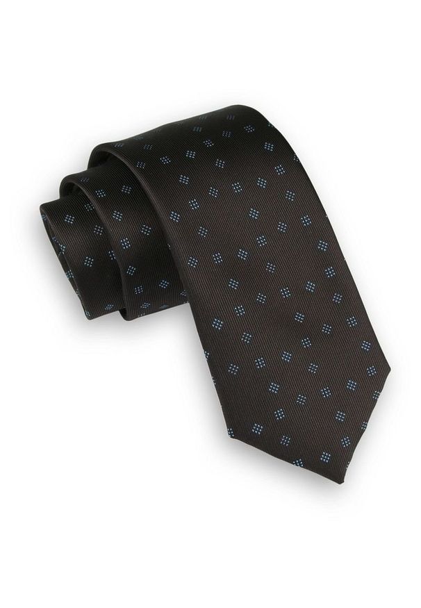 Ciemny Brązowy Elegancki Krawat -Angelo di Monti- 6 cm, Męski, w Figury Geometryczne. Kolor: brązowy, wielokolorowy, beżowy. Wzór: geometria. Styl: elegancki