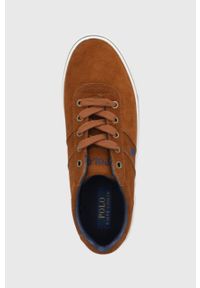 Polo Ralph Lauren Buty zamszowe kolor brązowy. Nosek buta: okrągły. Zapięcie: sznurówki. Kolor: brązowy. Materiał: zamsz #5