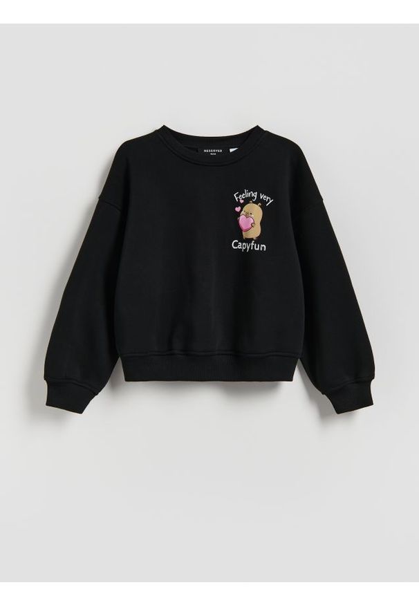 Reserved - Bluza Kapibara CapyFun - czarny. Kolor: czarny. Materiał: bawełna