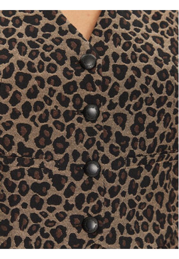 Morgan Kamizelka 251-CBILI.F Brązowy Slim Fit. Kolor: brązowy. Materiał: bawełna