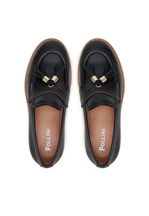 Pollini Loafersy SA10144G1MTC0000 Czarny. Kolor: czarny. Materiał: skóra