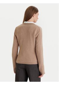 TOMMY HILFIGER - Tommy Hilfiger Sweter WW0WW43505 Beżowy Regular Fit. Kolor: beżowy. Materiał: wełna #6