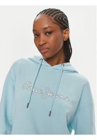 Pepe Jeans Bluza Lana Hoodie PL581440 Niebieski Regular Fit. Kolor: niebieski. Materiał: bawełna