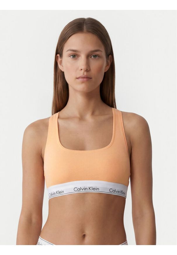 Calvin Klein Underwear Biustonosz top LV00QF8493 Pomarańczowy jasny. Kolor: pomarańczowy. Materiał: bawełna