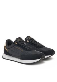 TOMMY HILFIGER - Tommy Hilfiger Sneakersy Essential Runner FW0FW08332 Czarny. Kolor: czarny. Materiał: zamsz, skóra