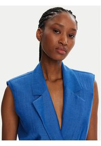 KAOS Kamizelka RP1MR063 Niebieski Regular Fit. Kolor: niebieski. Materiał: len #5
