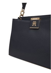 TOMMY HILFIGER - Tommy Hilfiger Torebka Th Her Med Satchel Corp AW0AW17830 Granatowy. Kolor: niebieski. Materiał: skórzane #3
