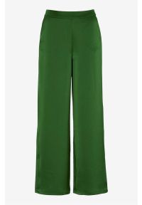 Object - Spodnie satynowe Sateen. Stan: podwyższony. Kolor: zielony. Materiał: satyna. Styl: elegancki