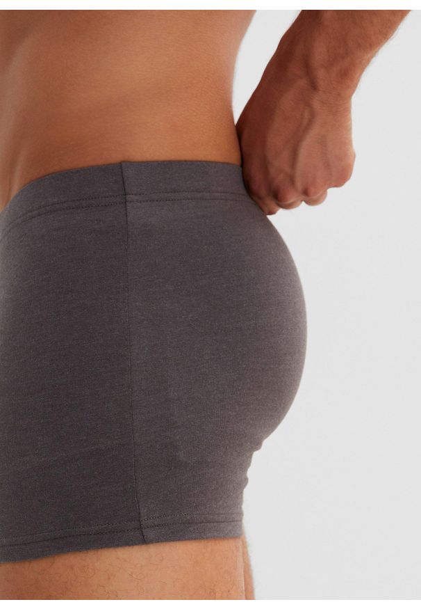 bonprix - Bawełniane bokserki, dopasowany fason (3 pary). Kolor: szary. Materiał: jersey, bawełna